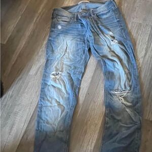 Hollister Women’s  Light Blue Distressed Boot Cut Jeans